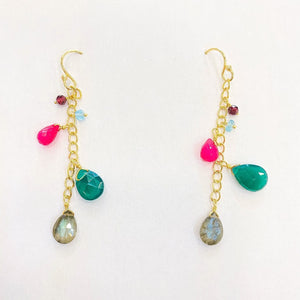 Boucles d'oreilles DAYA - pierres semi-précieuses