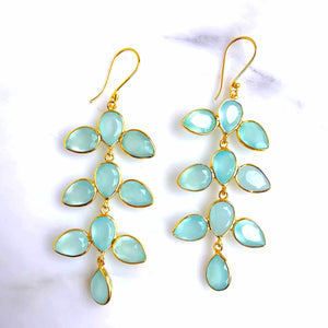 Boucles d'oreilles ESHA - calcédoine vert