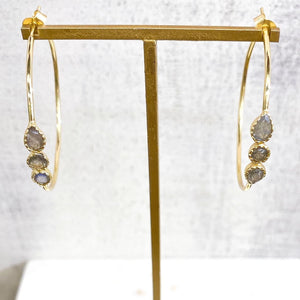 Boucles d'oreilles Leela - Labradorite