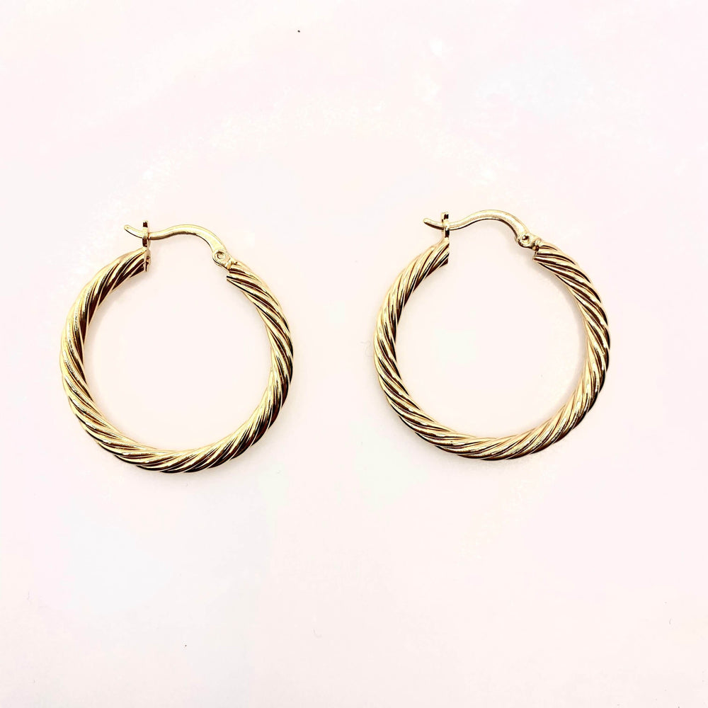 Boucles créoles torsadé bijoux plaqué or créateurs