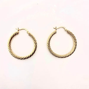 Boucles créoles torsadé bijoux plaqué or créateurs