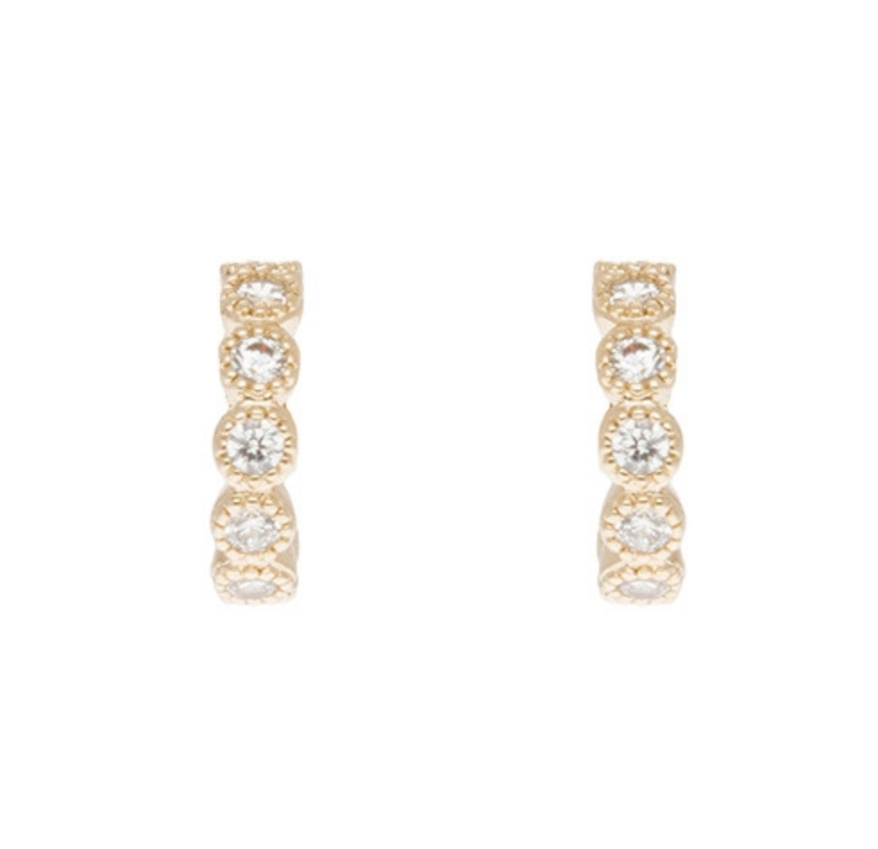 boucles d'oreilles zirconium plaqué or