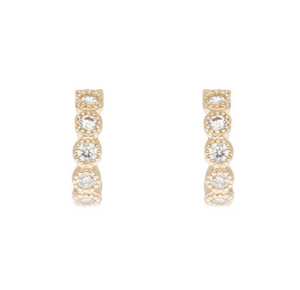 boucles d'oreilles zirconium plaqué or