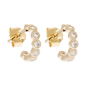 mini boucles d'oreilles zirconium plaqué or