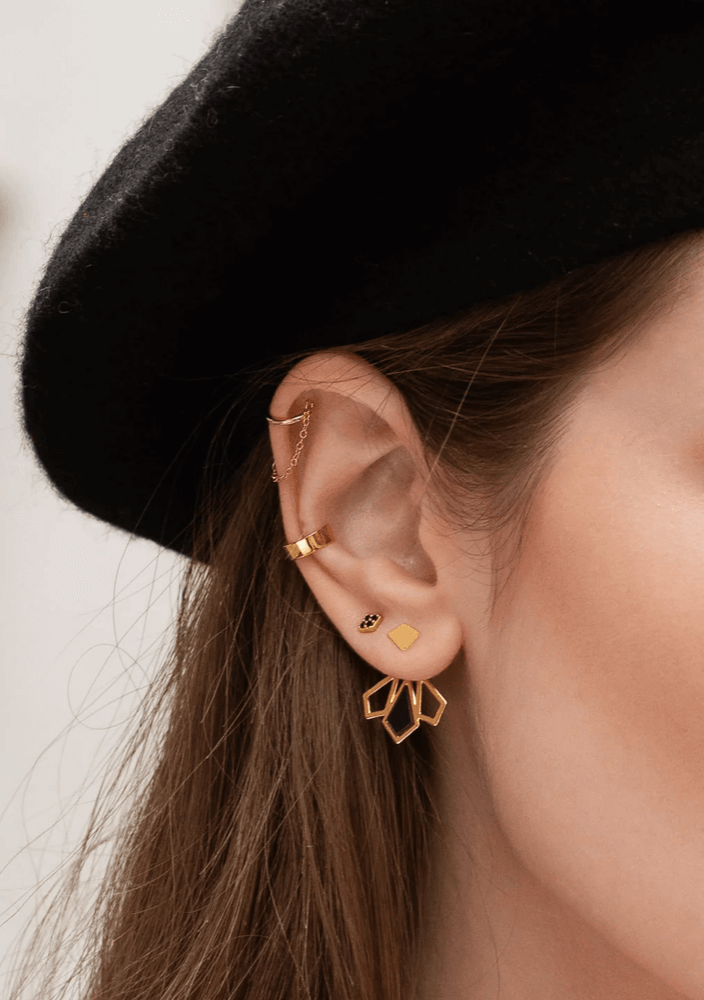 Boucles oreilles MARIE ear jacket noir  SHLOMIT OFIR