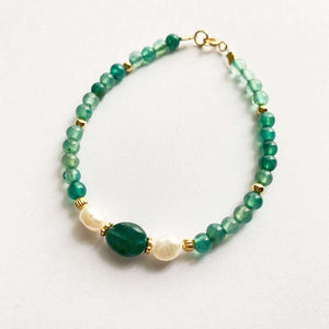 Bracele Capri - Nacre, agate turquoise, apatite bleu - Bobart Bijoux
