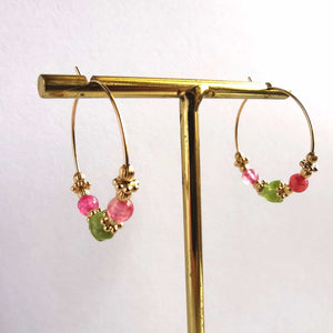 Boucles d'oreilles créoles SHAH - Tourmaline