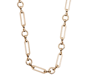 COLLIER MAILLE ALTERNÉE PLAQUÉ OR BIJOUX CREATEUR