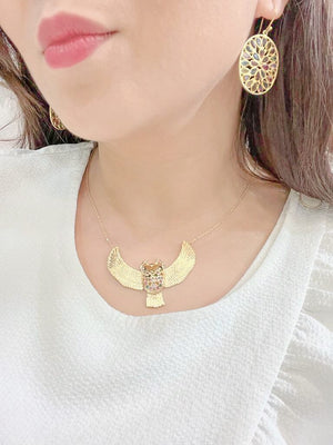 Collier Scarabée - Pierres semi precieuses - Plaqué or - Au fil de lo