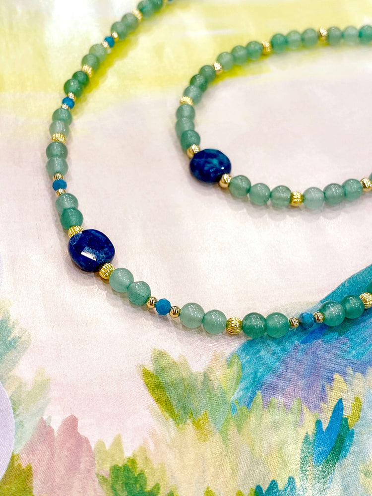 Collier Kali - Aventurine et Apatite