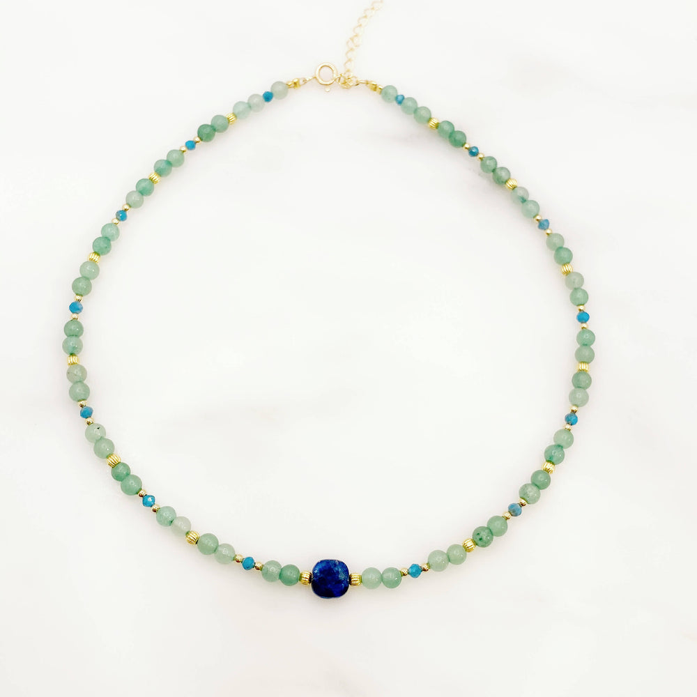 Collier Kali - Aventurine et Apatite