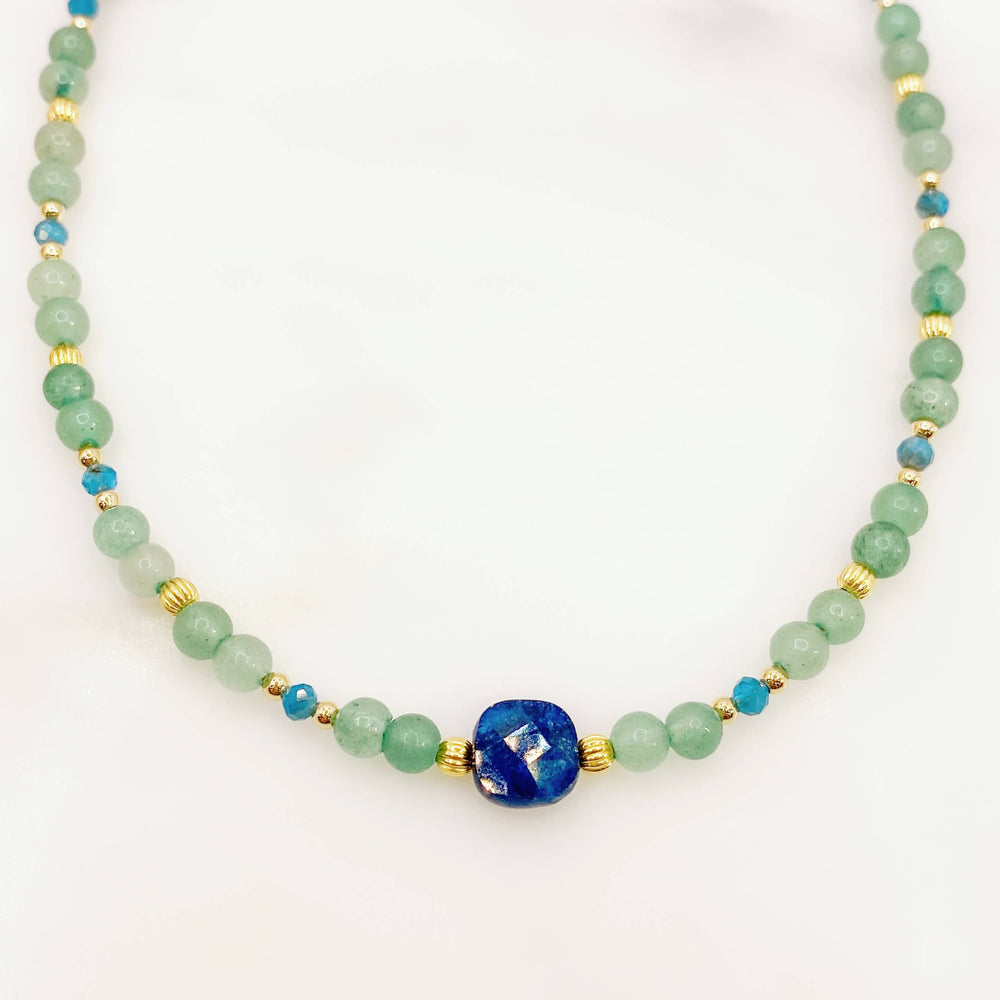 Collier Kali - Aventurine et Apatite