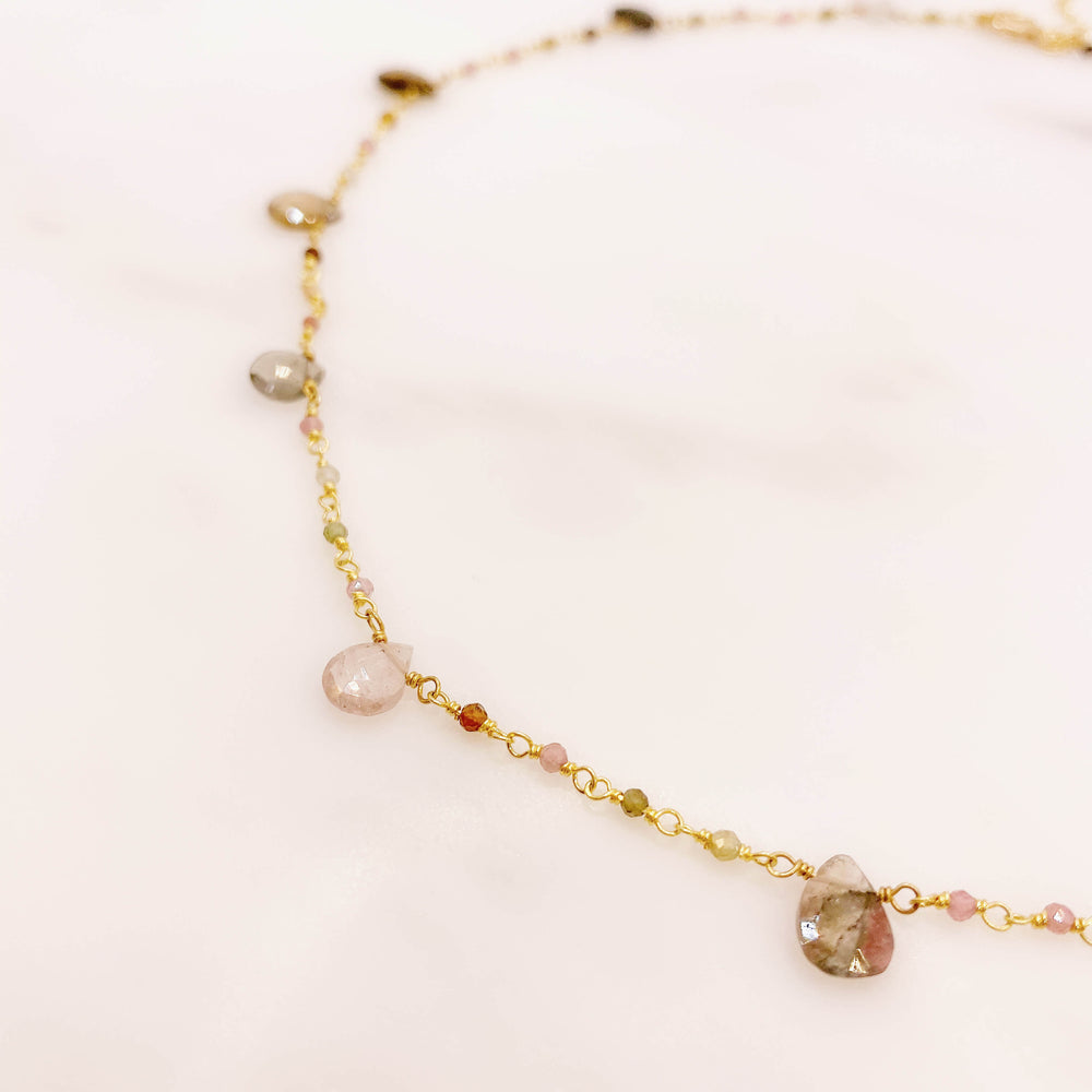 collier tourmaline plaqué or