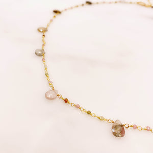 collier tourmaline plaqué or