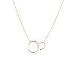 Collier double anneaux entrelacés plaqué or