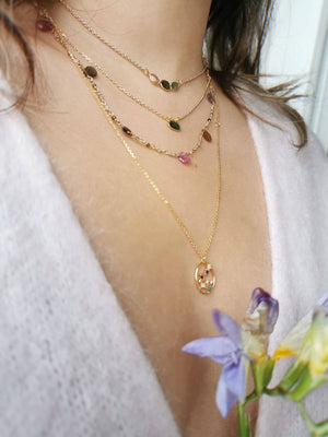 collier tourmalines multi couleurs