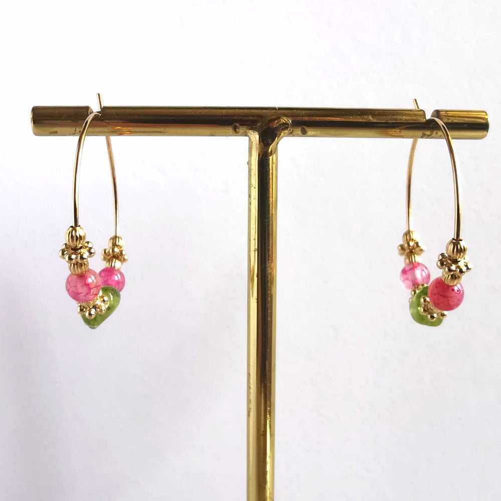 Boucles d'oreilles créoles SHAH - Tourmaline