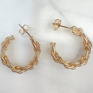 Boucle d'oreilles créoles torsadées Nathalie