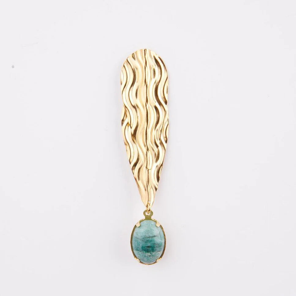 Boucles oreilles EVA KRYSTAL longue et pendantes jaspe