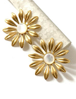 Boucle d'oreille Marguerite fleur - Eva Krystal