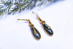 Boucles d’oreille pendantes labradorite - Léana Diaperis