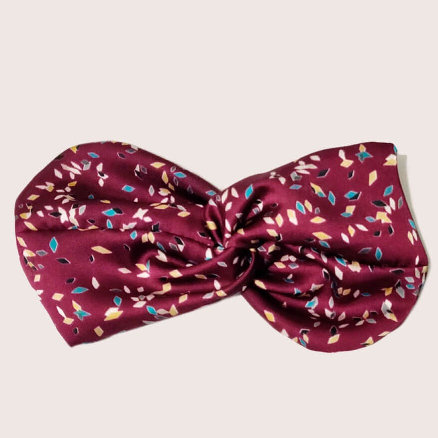 Headband Retro - Headband Vintage - Polyester - Made In France - Headband Cheveux - Headband Femme - Bandeau Bordeaux Femme - Bandeau Cheveux - Bandeau Femme - Laure Derrey - Bobart Bijoux
