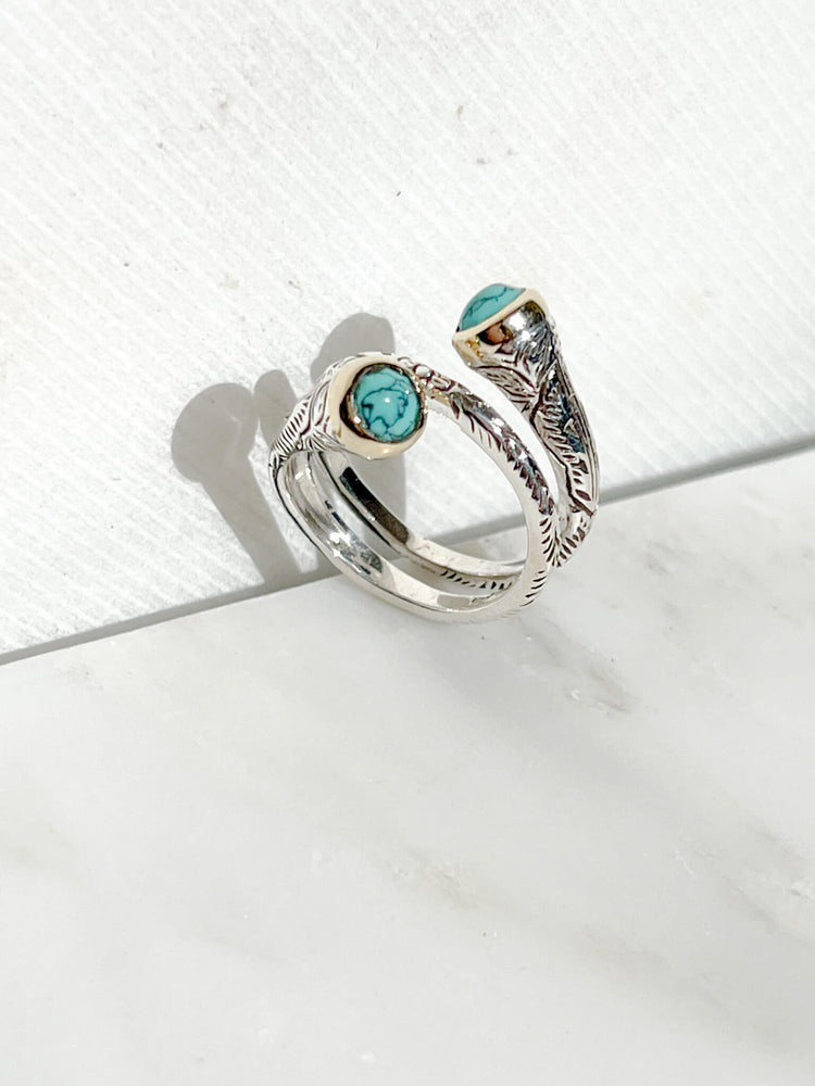 Bague CANYON originale argent et turquoise pierre naturelle