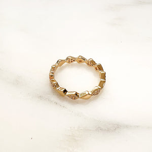 Bague plaquée or femme zirconiums