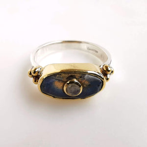 Bague CANYON - Labradorite et Pierre de Lune