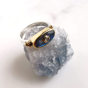 Bague CANYON - Labradorite et Pierre de Lune 