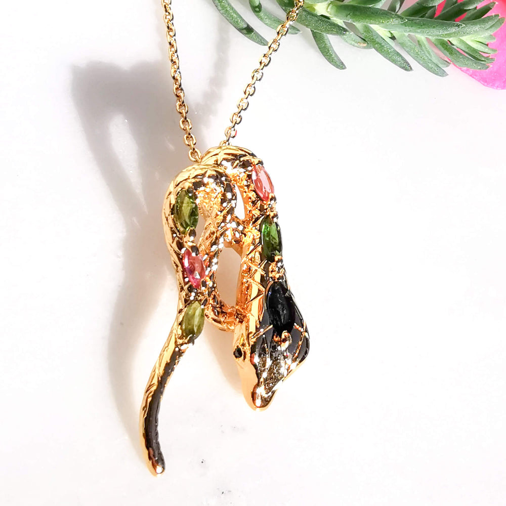 Pendentif Serpent - Plaque or - Bijoux femme - Au fil de lo
