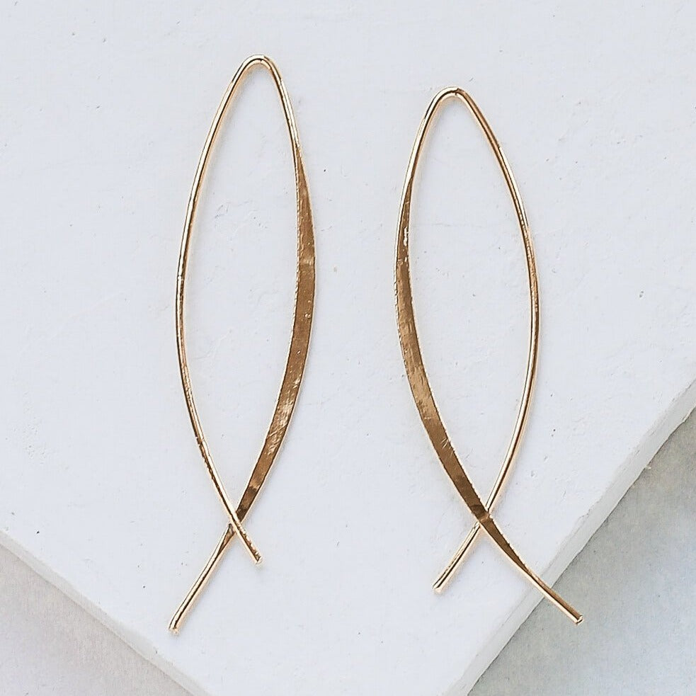 boucles d'oreilles sketch dorées design