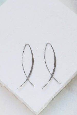 boucles d'oreilles original sketch design argenté