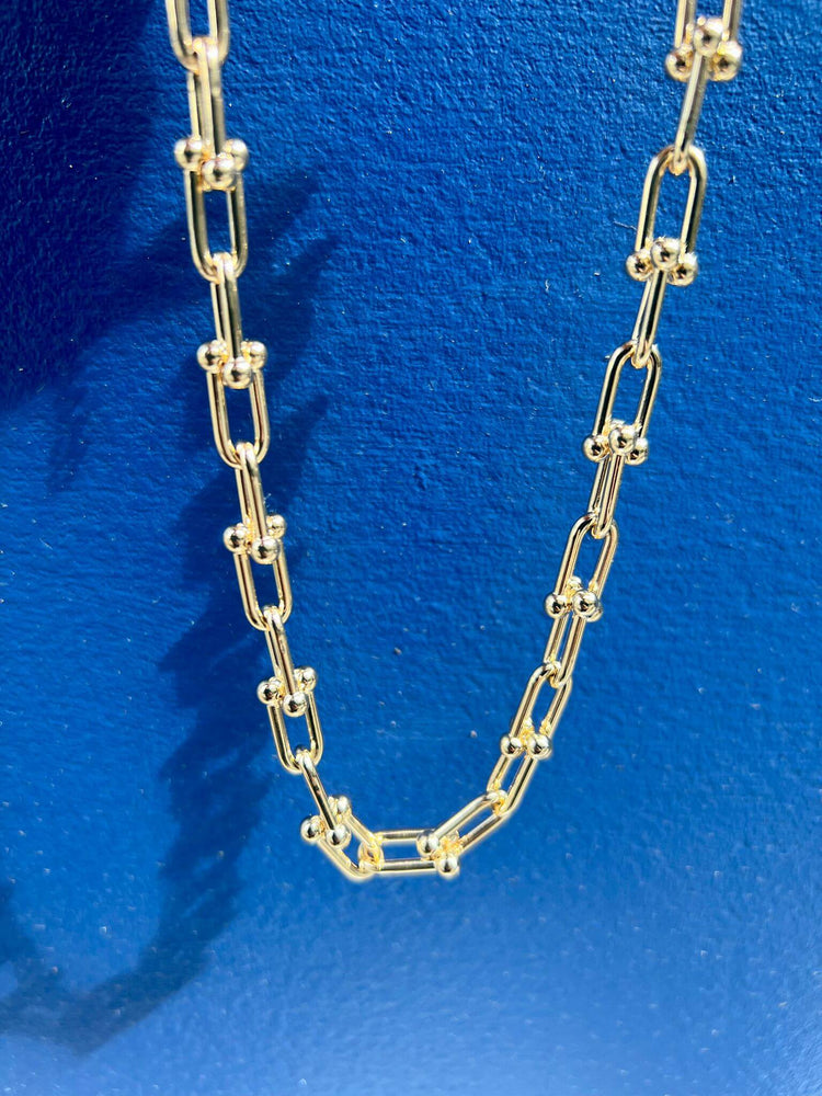collier chaine grosse maille en plaqué or 