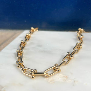collier chaine grosse maille en plaqué or  bobart bijoux 