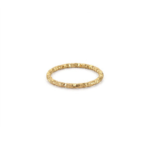 bague anneau martelée plaqué or