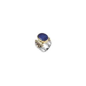 Bague CANYON ethnique - Argent et Lapis Lazuli - pierre semi-précieuse - Bobart Bijoux créateurs