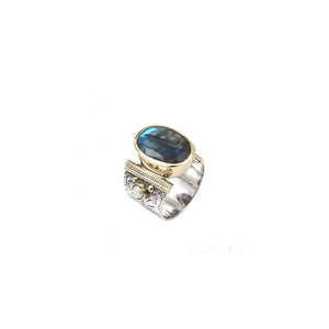 Bague CANYON ethnique - Argent et Labradorite - pierre semi-précieuse