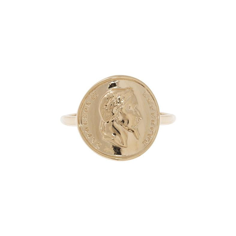 bague piece plaque or