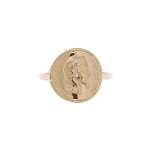 bague piece plaque or