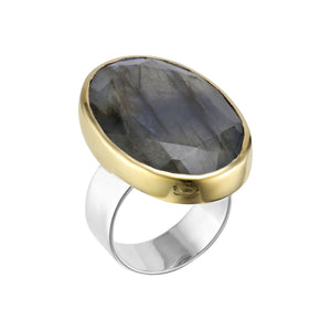 Bague CANYON Gabin - pierre ovale labradorite