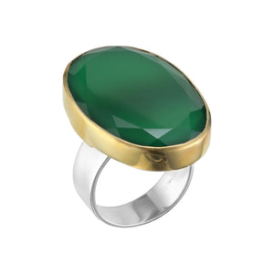 Bague CANYON Gabin - pierre ovale onyx verte