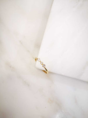 bague fine plaqué or zirconium