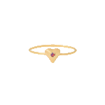 Bague coeur plaque or grenat