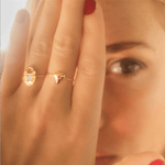bague jeannie coeur grenat plaqué or