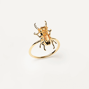 Bague amulette Courage Beetle - Or PD Paola