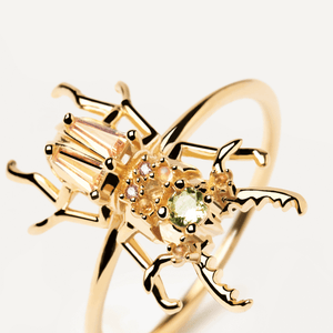 Bague amulette Courage Beetle - Or PD Paola