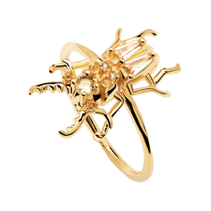 Bague amulette Courage Beetle - Or PD Paola