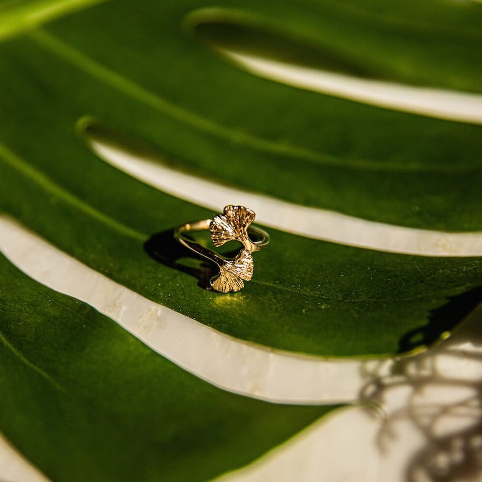 Bague double Ginkgo
