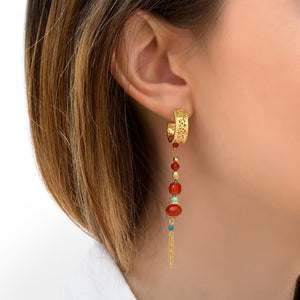 Boucles d'oreilles percées lumineuses Silma - Orange